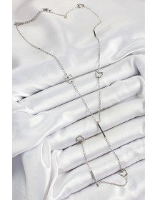 316L Steel Butterfly Figured Y Model Silver Color Women's Necklace