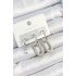 Brass Zircon Stone Rectangular Model Silver Color 3-Piece Women's Earring Set