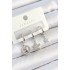 Brass Zircon Stone Star Model Silver Color 3-Piece Women's Earring Set
