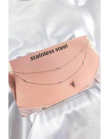 316L Steel Zircon Stone Drop Model Gold Color Belly Waist Chain