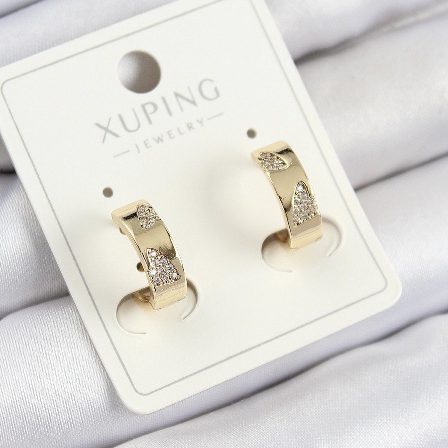 Xuping Zircon Stone Patterned Ring Model Gold Color Women s Earrings