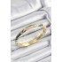 Gold Color Women's Handcuffs with Enameled Brass Cream and Green Marble Motifs