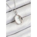 316L Steel Zircon Stone Half Sun Model Silver Color Women s Necklace