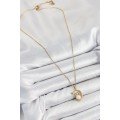 316L Steel Pearl Detailed Crescent Rabbit Model Gold Color Women s Necklace
