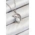 316L Steel Pearl Detailed Crescent Rabbit Model Silver Color Women's Necklace