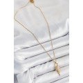 316L Steel Zircon Stone Lock and Shackle Key Model Gold Color Women s Necklace