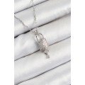 316L Steel Zircon Stone Lock and Shackle Key Model Silver Color Women s Necklace