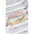 Brass Pink Zircon Stone Rectangular Model Gold Color Elastic Women's Bracelet