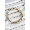 Brass Zircon Stone Turquoise Evil Eye Model Gold Color Elastic Women s Bracelet