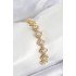 Brass Zircon Stone Clover Baguette Model Gold Color VIP Series Women's Bracelet