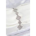 Brass Zircon Stone Clover Model Silver Color VIP Series Women s Bracelet Brass Zircon Stone Clover Model Silver Color VIP Series Women s Bracelet