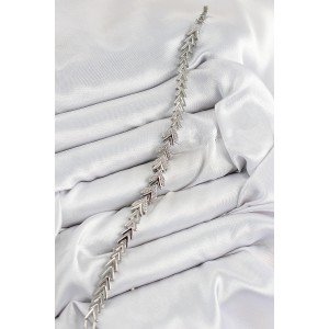 Brass Zircon Stone Rowed Arrow Model Silver Color Women's Bracelet