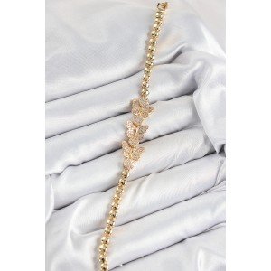 Brass Zircon Stone Butterfly Model Gold Color Women's Bracelet