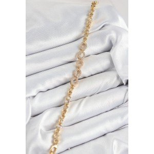 Brass Zircon Stone Oval Model Gold Color Women's Bracelet