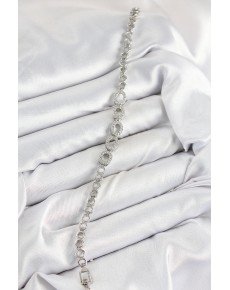 Brass Zircon Stone Oval Model Silver Color Women's Bracelet