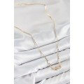 Brass Zircon Stone Tiffany Model Crushed Chain Gold Color Women s Necklace