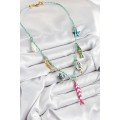 Pink Fish Figure Model Blue Thread Women s Necklace with Ceramic Motif Pink Fish Figure Model Blue Thread Women s Necklace with Ceramic Motif