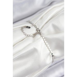 Brass Zircon Stone Evil Eye Model Crushed Chain Silver Color Women's Bracelet
