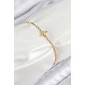 Brass Zircon Stone Bee Model Crushed Chain Gold Color Women s Bracelet