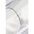 Brass Zircon Stone Bead Model Crushed Chain Silver Color Women s Bracelet