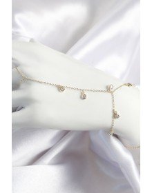 Brass Zircon Stone Dangling Drop Model Gold Color Women's Shahmaran