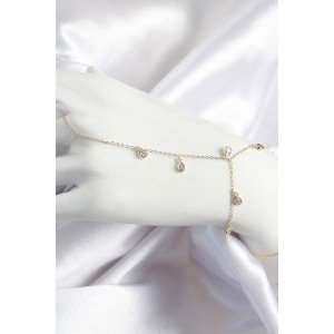 Brass Zircon Stone Dangling Drop Model Gold Color Women's Shahmaran