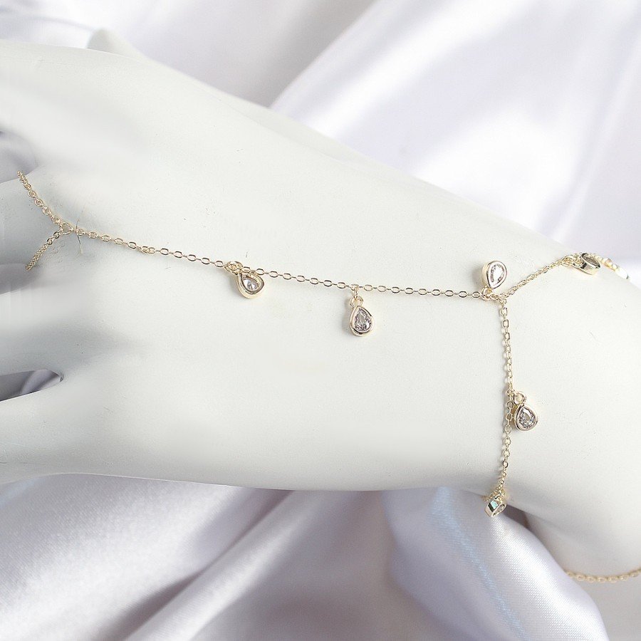 Brass Zircon Stone Dangling Drop Model Gold Color Women s Shahmaran