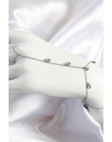 Brass Zircon Stone Dangling Drop Model Silver Color Women's Shahmaran