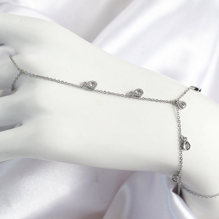 Brass Zircon Stone Dangling Drop Model Silver Color Women s Shahmaran