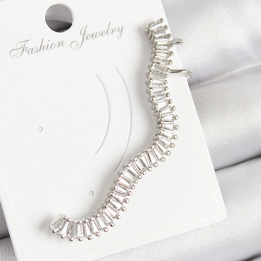Brass Waterway Model Silver Color Right Cartilage Earring
