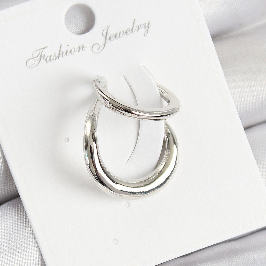 Brass Hoop Model Silver Color Right Cartilage Earring