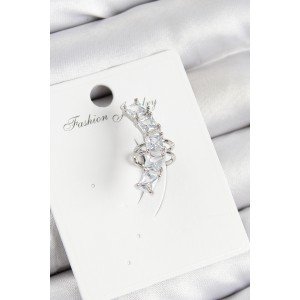 Brass Zircon Stone Model Silver Color Right Cartilage Earring