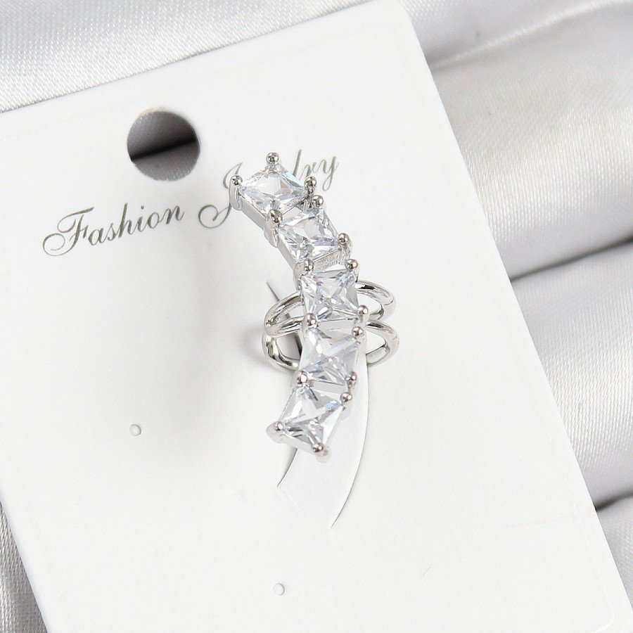 Brass Zircon Stone Model Silver Color Right Cartilage Earring