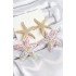 Brass Hanging Rainbow Starfish Model Gold Color Wicker Earrings