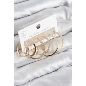 Brass Ring Model Gold Color Women's Set Earrings