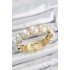 Brass Square Pearl Model Gold Color Elastic Women's Bracelet