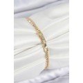 Brass Zircon Stone Crushed Chain Row Model Gold Color Women s Bracelet