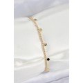 Brass Zircon Stone Crushed Chain Row Model Gold Color Women s Bracelet