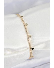 Brass Zircon Stone Crushed Chain Row Model Gold Color Women's Bracelet