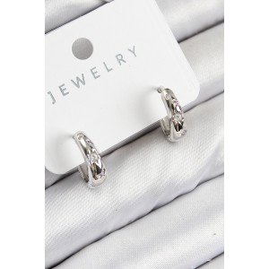 Brass Zircon Stone Ring Model Silver Color Women's Earrings Brass Zircon Stone Ring Model Silver Color Women's Earrings