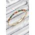 Brass Colored Zircon Stone Heart Model Gold Color Women's Handcuffs