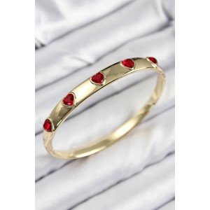 Brass Zircon Stone Red Heart Model Gold Color Women's Handcuffs Brass Zircon Stone Red Heart Model Gold Color Women's Handcuffs