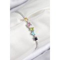Brass Colored Zircon Stone Geometric Model Silver Color Women s Bracelet Brass Colored Zircon Stone Geometric Model Silver Color Women s Bracelet