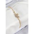 Brass Zircon Stone Swan Model Gold Color Women s Bracelet