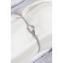 Brass Zircon Stone Infinity Heart Model Silver Color Women's Bracelet