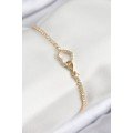 Brass Zircon Stone Infinity Heart Model Gold Color Women s Bracelet