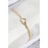 Brass Zircon Stone Infinity Heart Model Gold Color Women's Bracelet