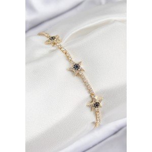 Brass Zircon Stone Star Model Gold Color Women's Bracelet