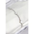 Brass Zircon Stone Clover Model Silver Color Women s Bracelet