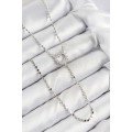 Brass Zircon Stone Crushed Chain Heart Model Silver Color Y Necklace Brass Zircon Stone Crushed Chain Heart Model Silver Color Y Necklace